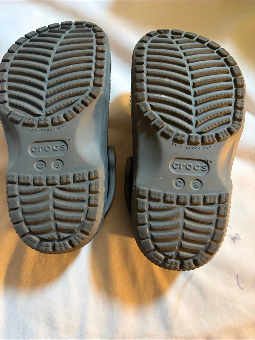 CROCS Kids' Two-Pair Set — Gray and Black with Multicolor Dino Accents